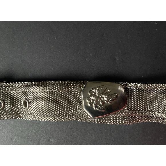 Womens Silver Tone Mesh Belt Plus Up To 42” Cowgirl Rodeo Southwestern Concho - Picture 6 of 7